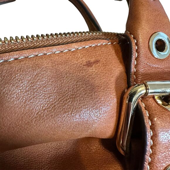 MICHAEL KORS Tan Buttery Soft Leather Satchel Handbag Crossbody Strap - Picture 13 of 15